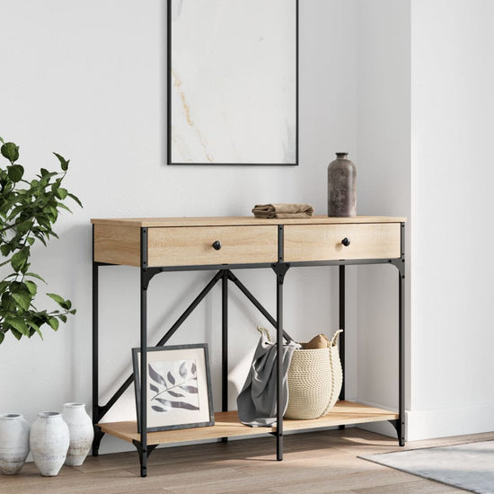Wandtafel 100x39x78,5 cm bewerkt hout sonoma eikenkleurig MeubelReus