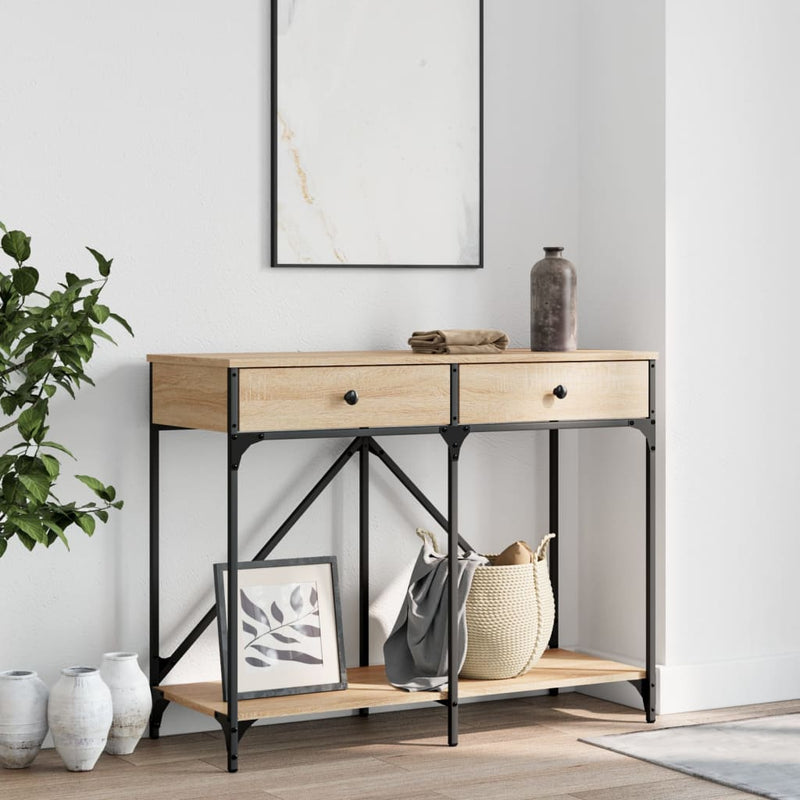 Wandtafel 100x39x78,5 cm bewerkt hout sonoma eikenkleurig MeubelReus