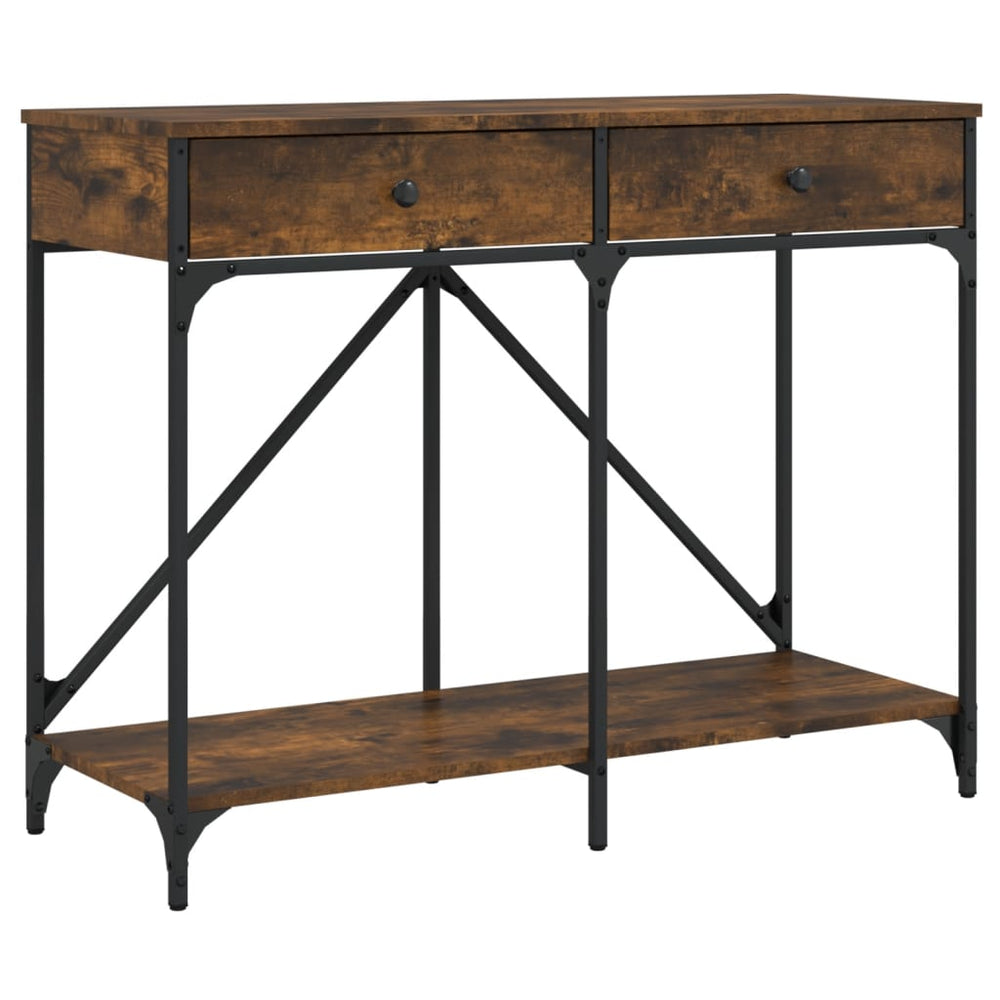 Wandtafel 100x39x78,5 cm bewerkt hout gerookt eikenkleurig MeubelReus
