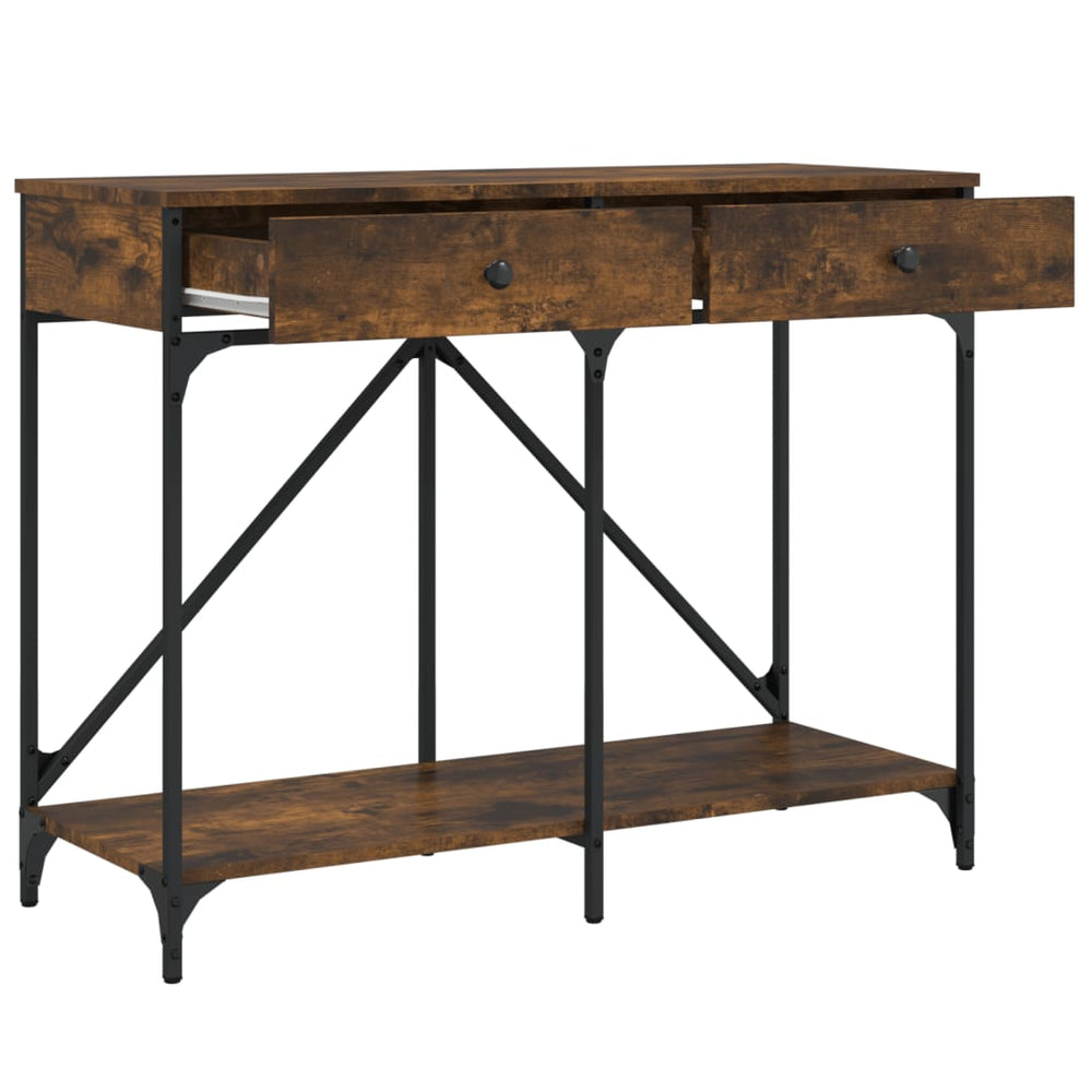 Wandtafel 100x39x78,5 cm bewerkt hout gerookt eikenkleurig MeubelReus