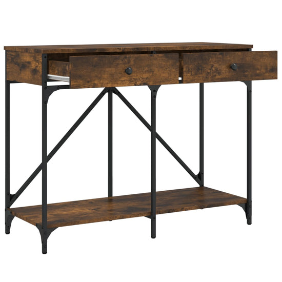 Wandtafel 100x39x78,5 cm bewerkt hout gerookt eikenkleurig MeubelReus