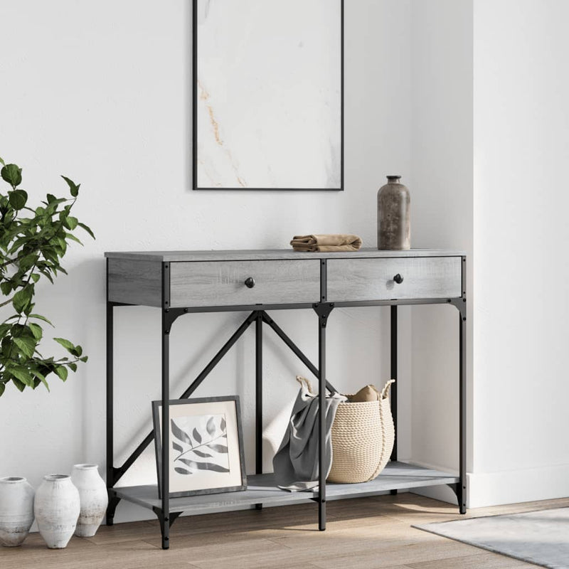 Wandtafel 100x39x78,5 cm bewerkt hout grijs sonoma eikenkleurig MeubelReus