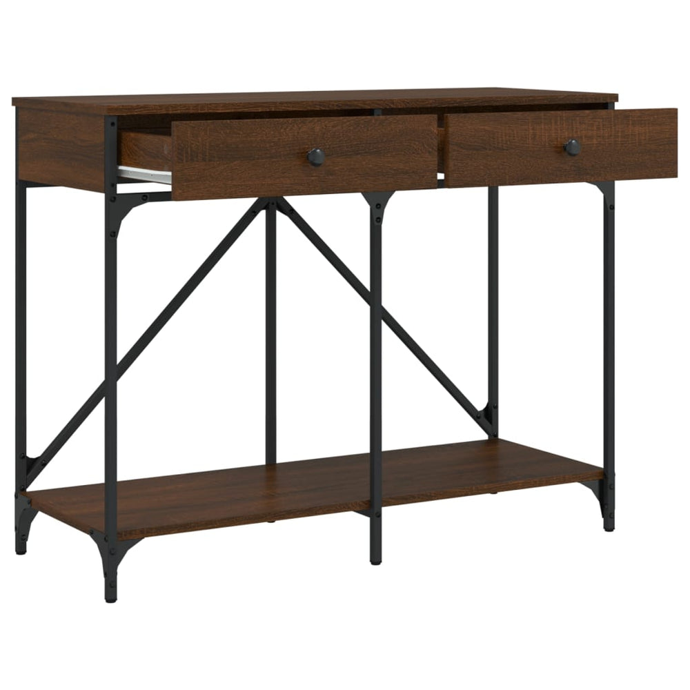 Wandtafel 100x39x78,5 cm bewerkt hout bruin eikenkleur MeubelReus