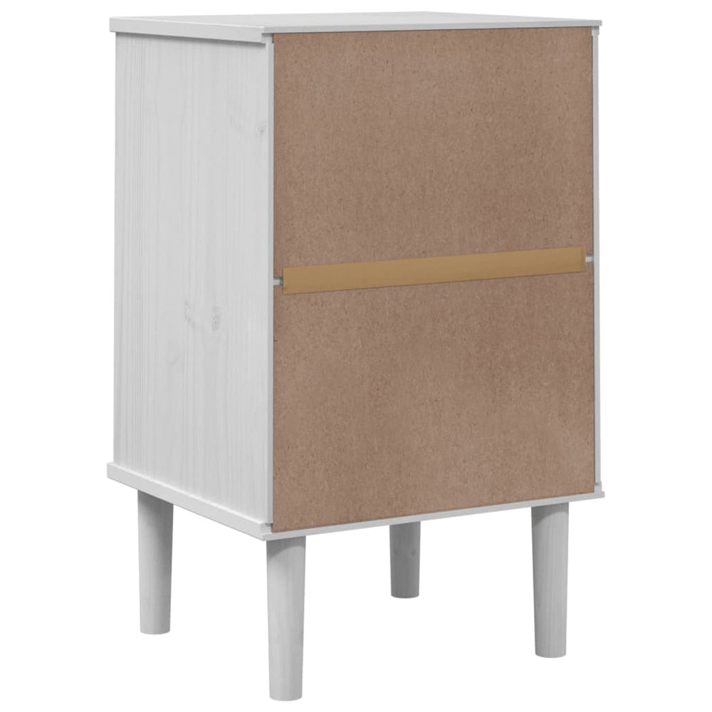 Nachtkastje SENJA rattan-look 40x35x65 cm grenenhout wit MeubelReus