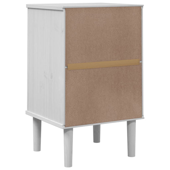 Nachtkastje SENJA rattan-look 40x35x65 cm grenenhout wit MeubelReus