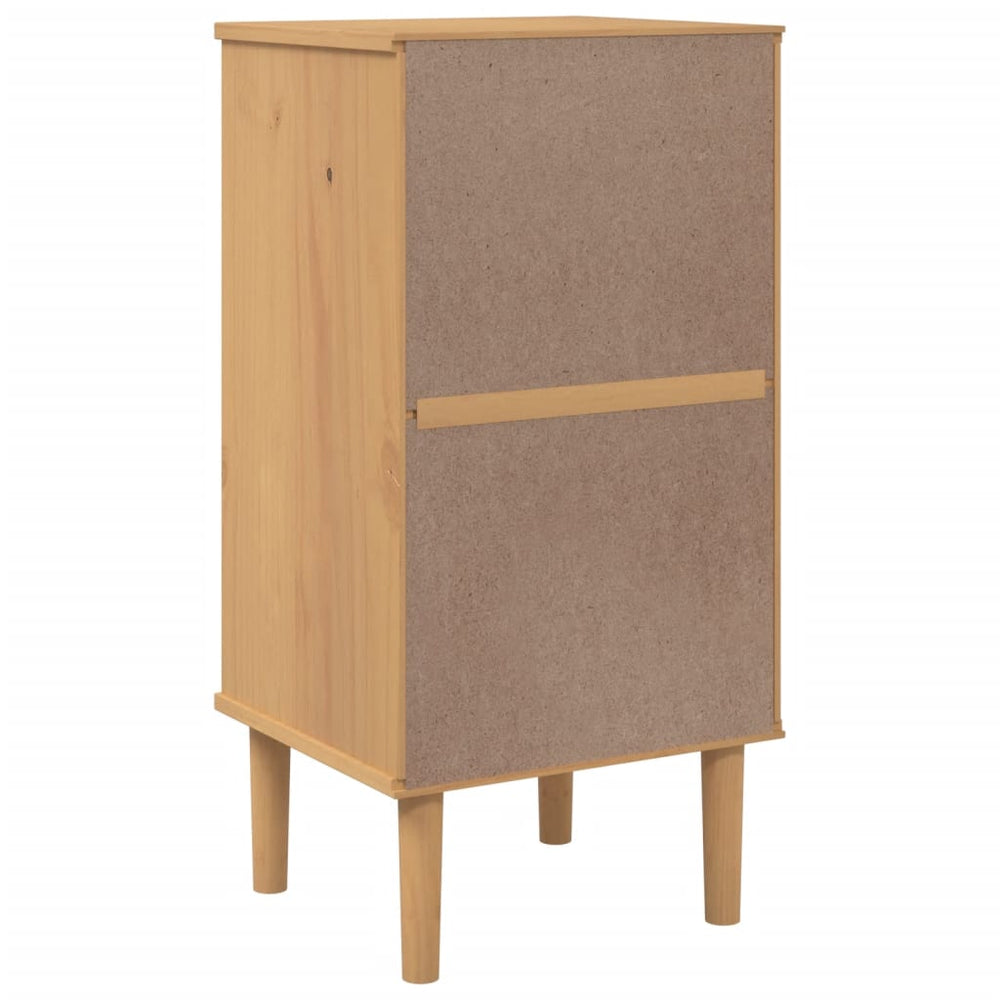 Dressoir SENJA rattan-look 80x35x80 cm massief grenenhout bruin MeubelReus