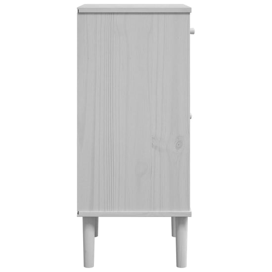Nachtkastje SENJA rattan-look 40x35x80 cm grenenhout wit MeubelReus