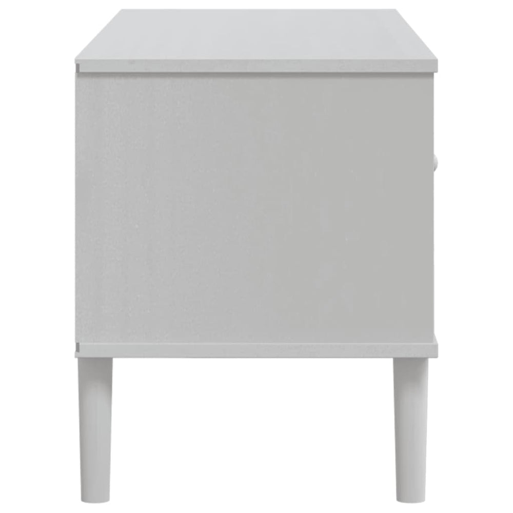 Tv-meubel SENJA 106x40x49 cm rattan massief grenenhout wit MeubelReus