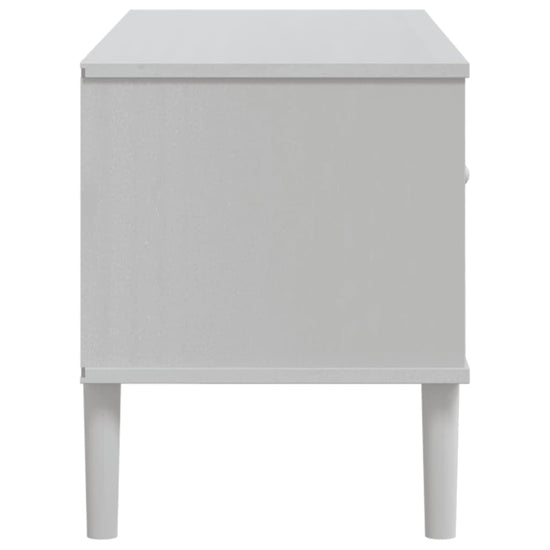 Tv-meubel SENJA 106x40x49 cm rattan massief grenenhout wit MeubelReus