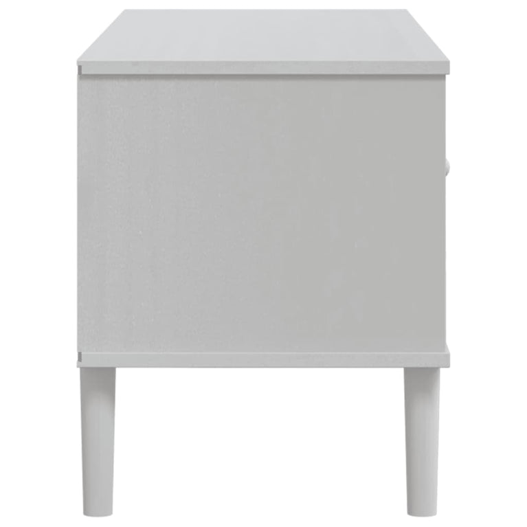 Tv-meubel SENJA 106x40x49 cm rattan massief grenenhout wit MeubelReus