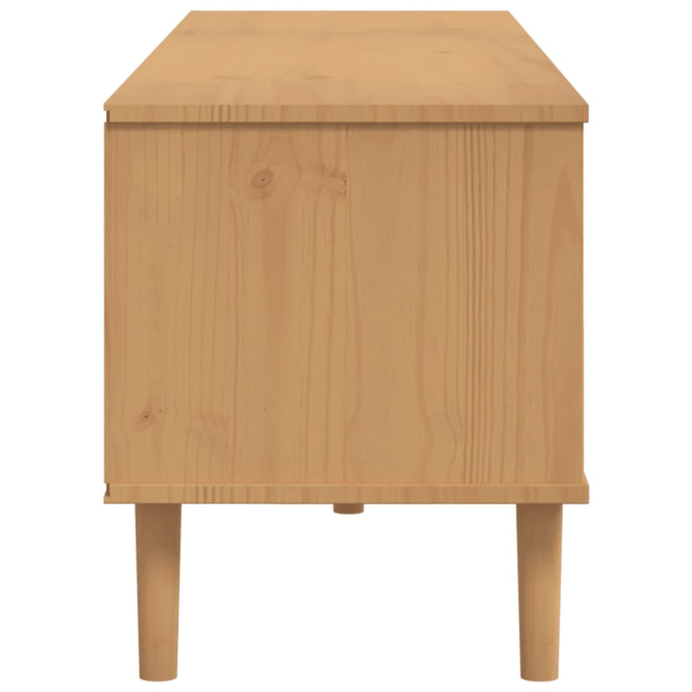 Tv-meubel SENJA 158x40x49 cm rattan-look grenenhout bruin MeubelReus