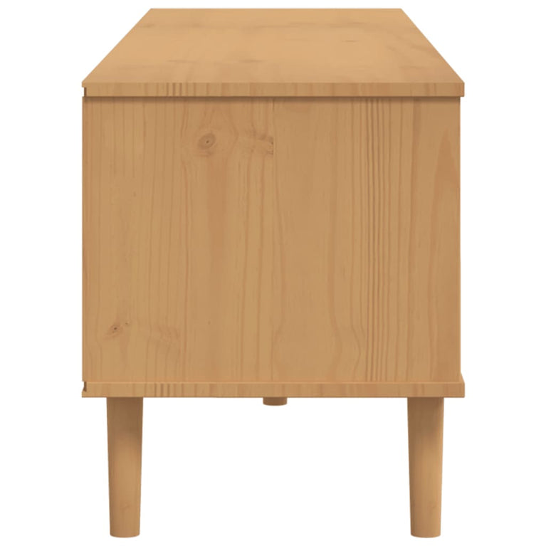 Tv-meubel SENJA 158x40x49 cm rattan-look grenenhout bruin MeubelReus