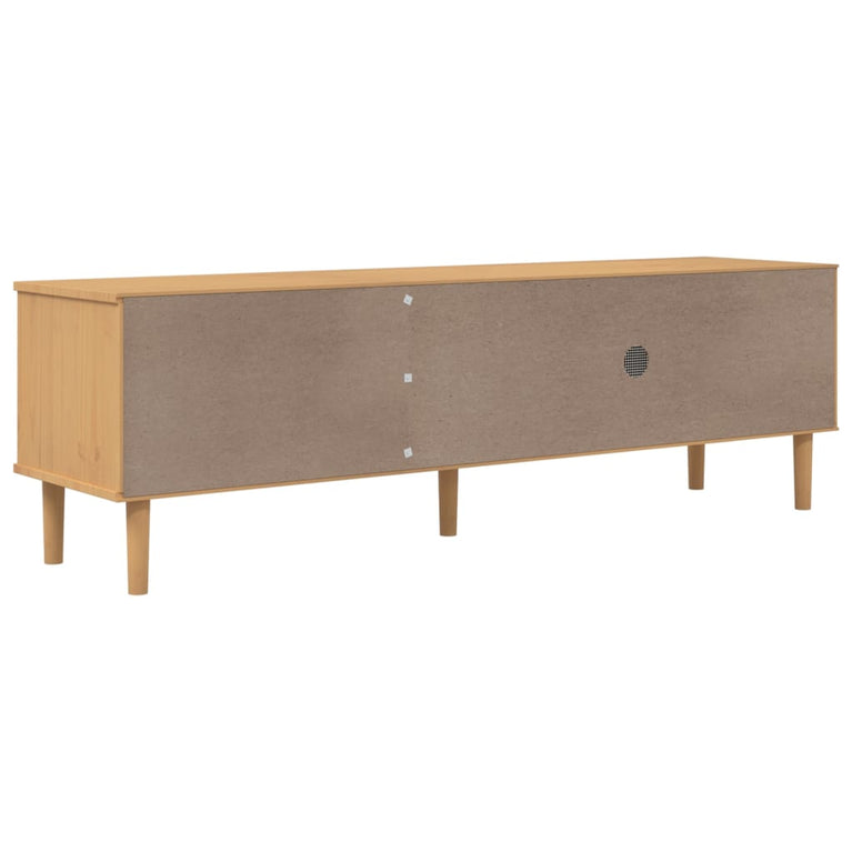 Tv-meubel SENJA 158x40x49 cm rattan-look grenenhout bruin MeubelReus