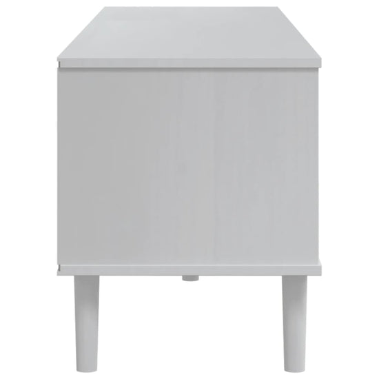 Tv-meubel SENJA 158x40x49 cm rattan-look massief grenenhout wit MeubelReus