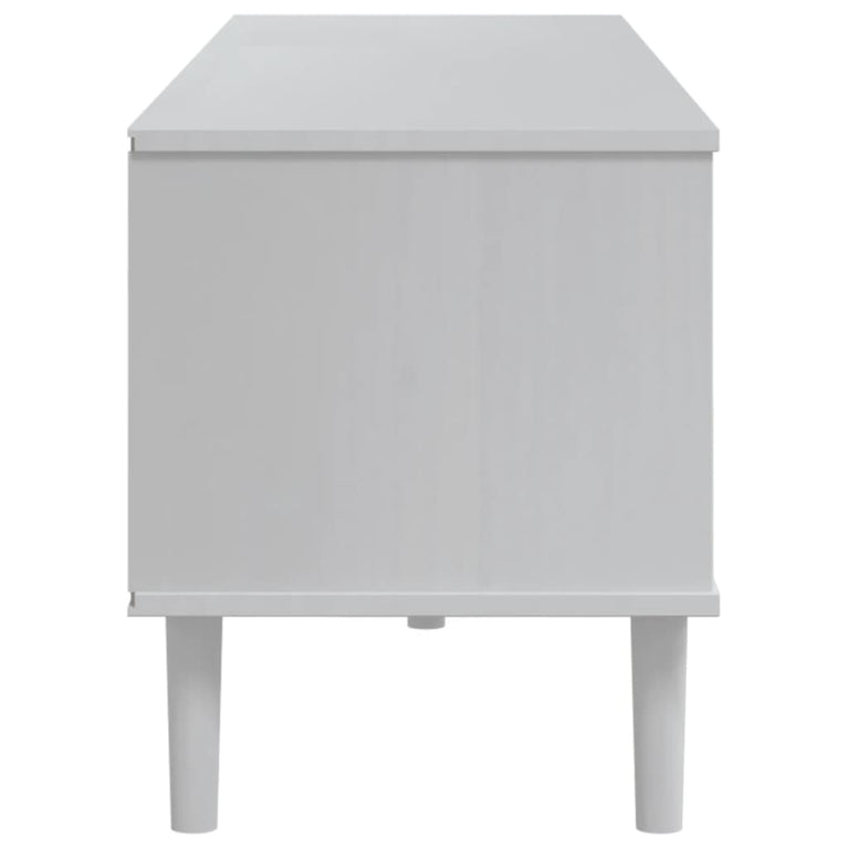 Tv-meubel SENJA 158x40x49 cm rattan-look massief grenenhout wit MeubelReus