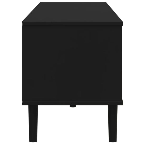 Tv-meubel SENJA 158x40x49 cm rattan-look massief grenen zwart MeubelReus