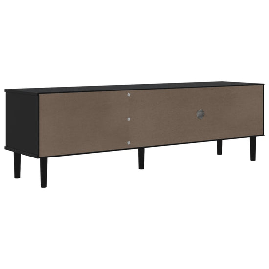 Tv-meubel SENJA 158x40x49 cm rattan-look massief grenen zwart MeubelReus
