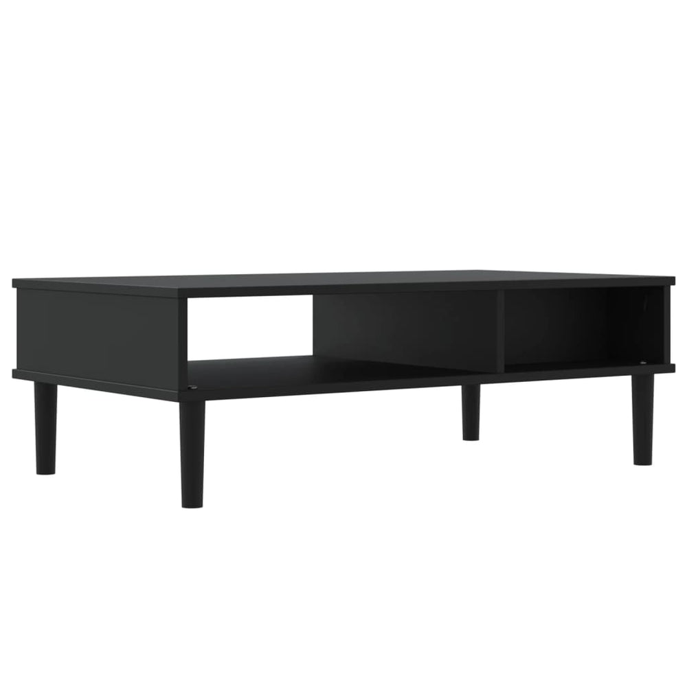 Salontafel SENJA 100x55x33 cm rattan-look massief hout zwart MeubelReus