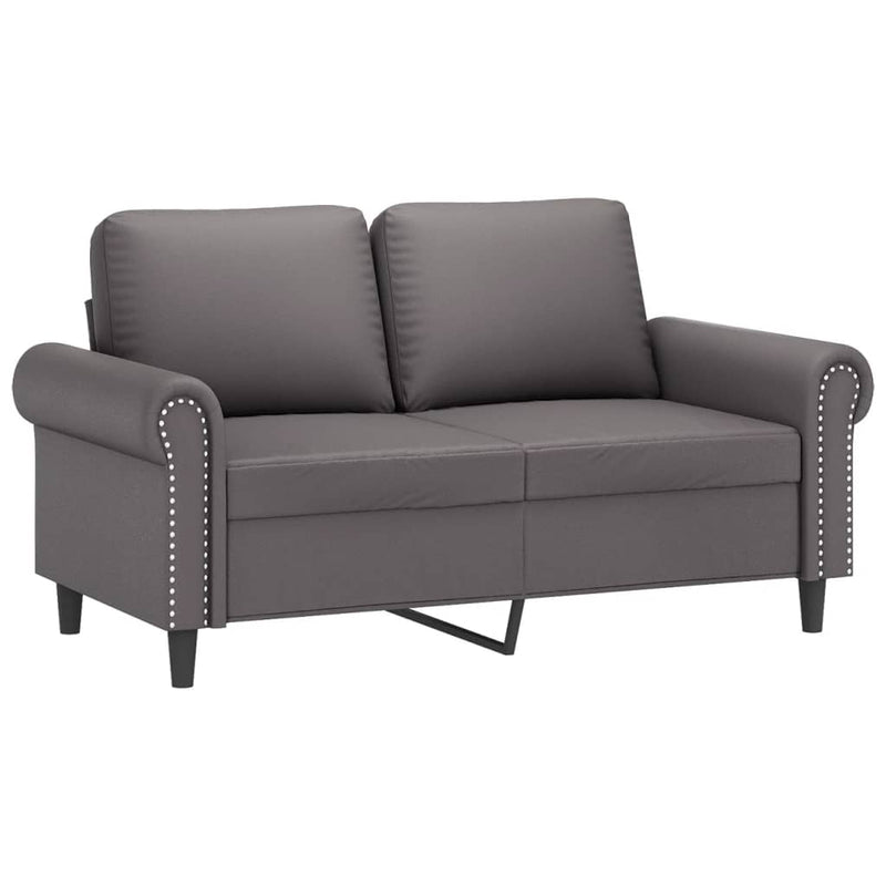 Tweezitsbank 120 cm kunstleer grijs