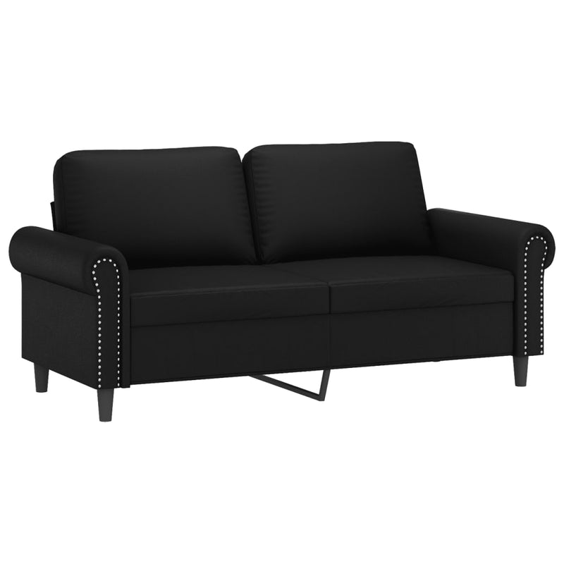 Tweezitsbank 140 cm kunstleer zwart