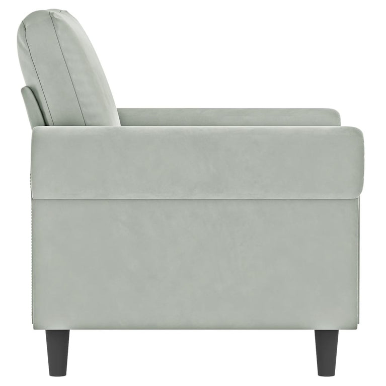 Fauteuil 60 cm fluweel lichtgrijs