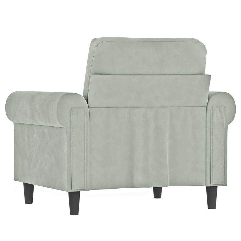 Fauteuil 60 cm fluweel lichtgrijs