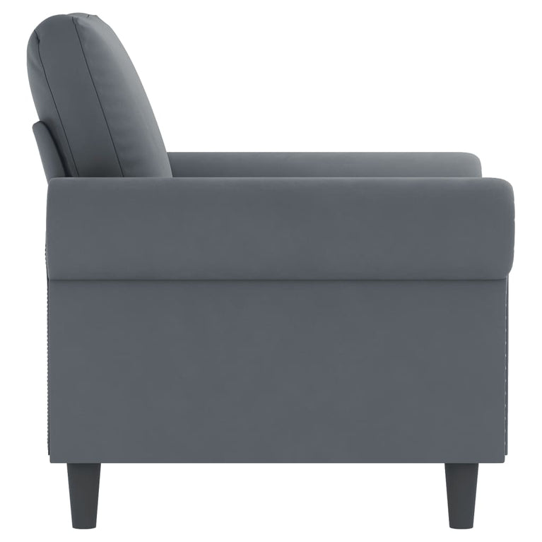 Fauteuil 60 cm fluweel donkergrijs