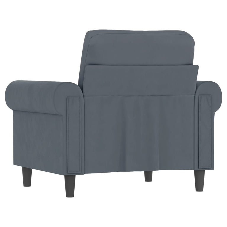 Fauteuil 60 cm fluweel donkergrijs