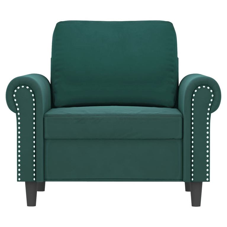 Fauteuil 60 cm fluweel donkergroen