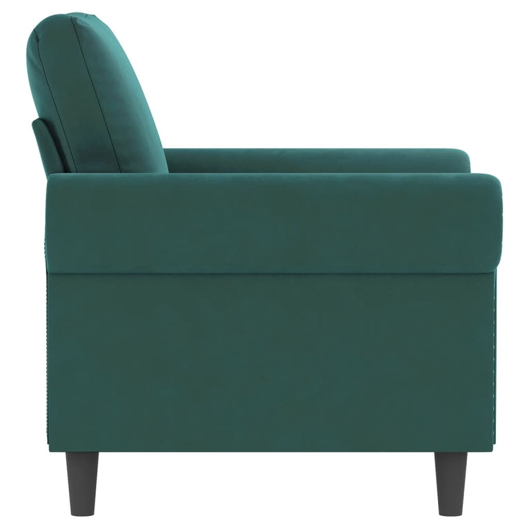 Fauteuil 60 cm fluweel donkergroen