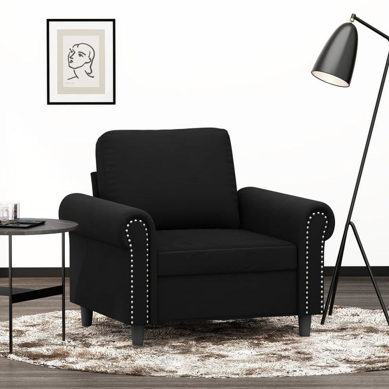 Fauteuil 60 cm fluweel zwart