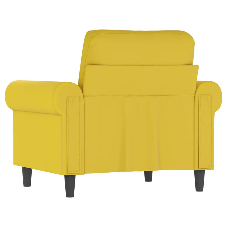 Fauteuil 60 cm fluweel geel