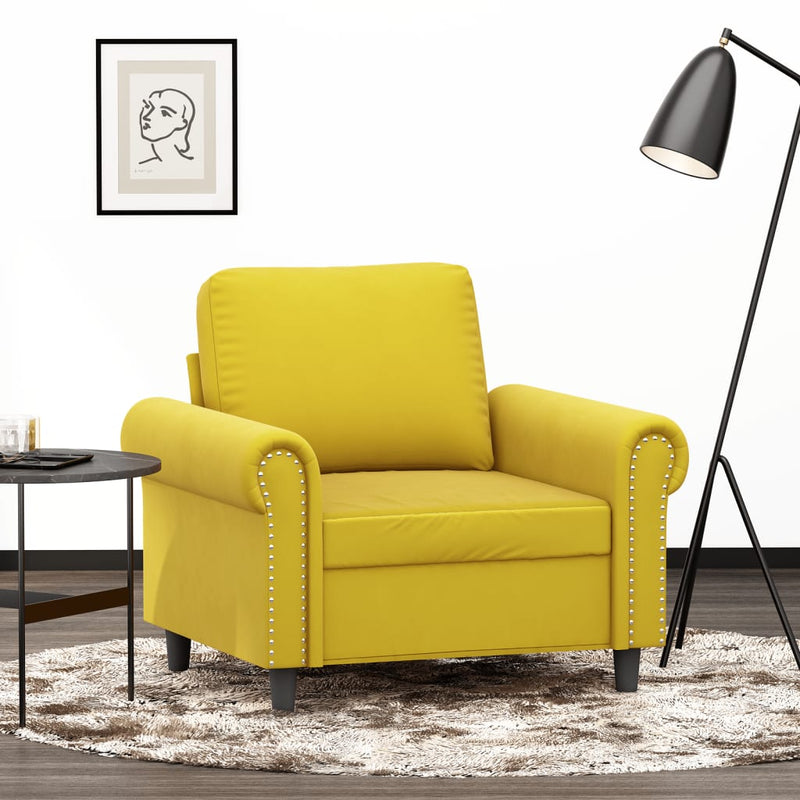 Fauteuil 60 cm fluweel geel