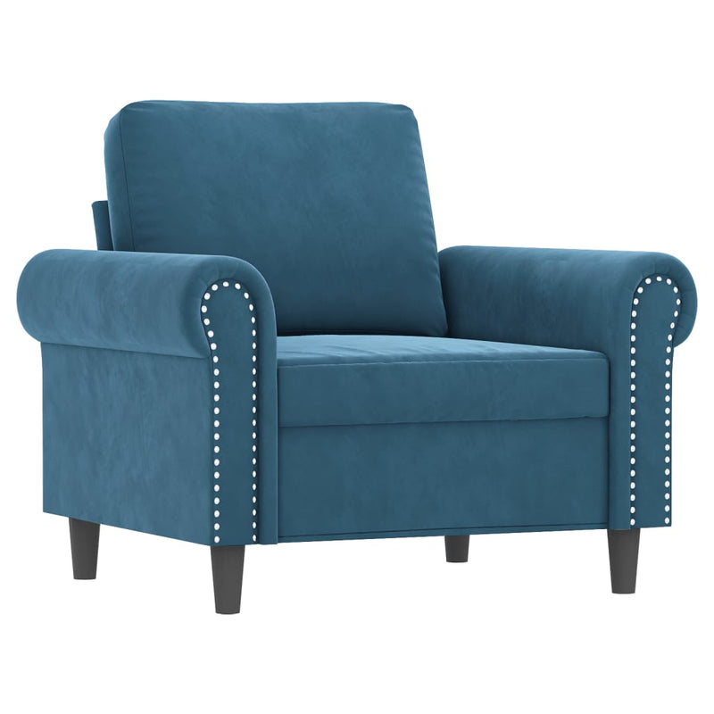 Fauteuil 60 cm fluweel blauw
