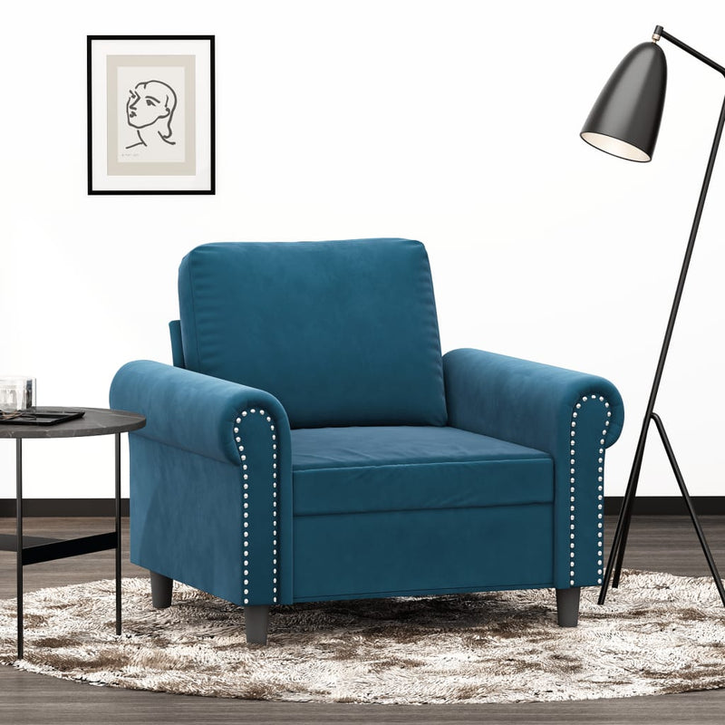 Fauteuil 60 cm fluweel blauw