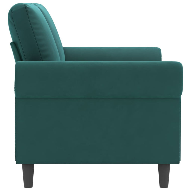 Tweezitsbank 140 cm fluweel donkergroen
