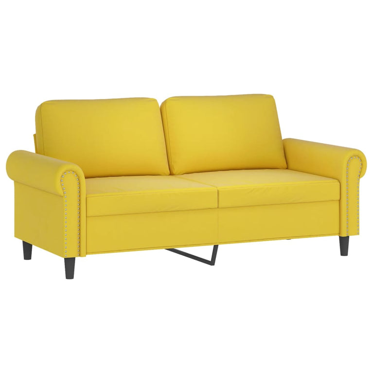 Tweezitsbank 140 cm fluweel geel