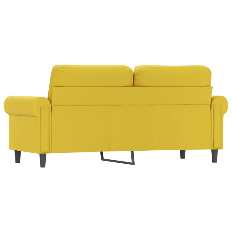 Tweezitsbank 140 cm fluweel geel