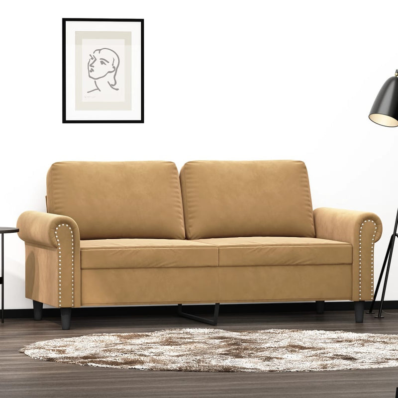 Tweezitsbank 140 cm stof bruin