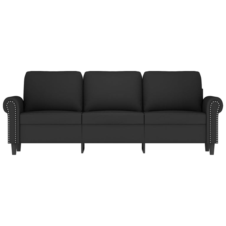 Driezitsbank 180 cm fluweel zwart