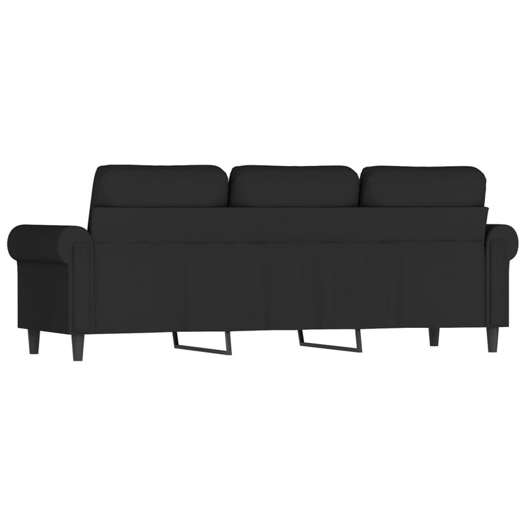 Driezitsbank 180 cm fluweel zwart