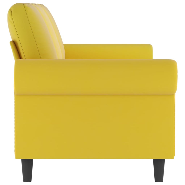 Driezitsbank 180 cm fluweel geel