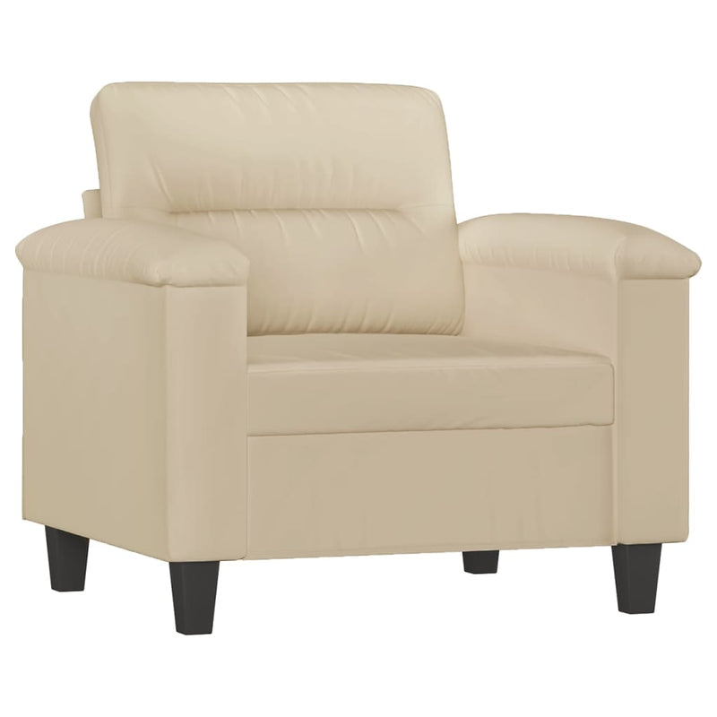 Fauteuil 60 cm microvezelstof crèmekleurig