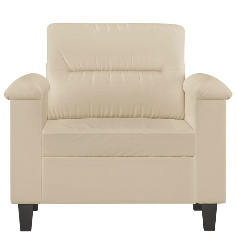 Fauteuil 60 cm microvezelstof crèmekleurig