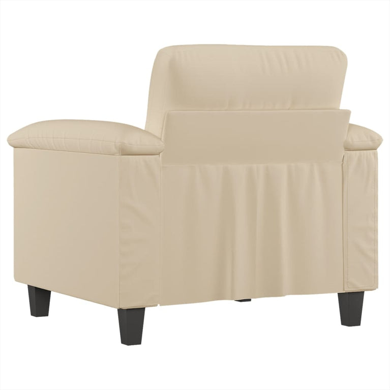Fauteuil 60 cm microvezelstof crèmekleurig