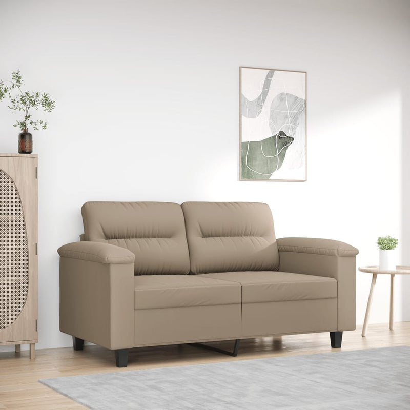 Tweezitsbank 120 cm microvezelstof taupe