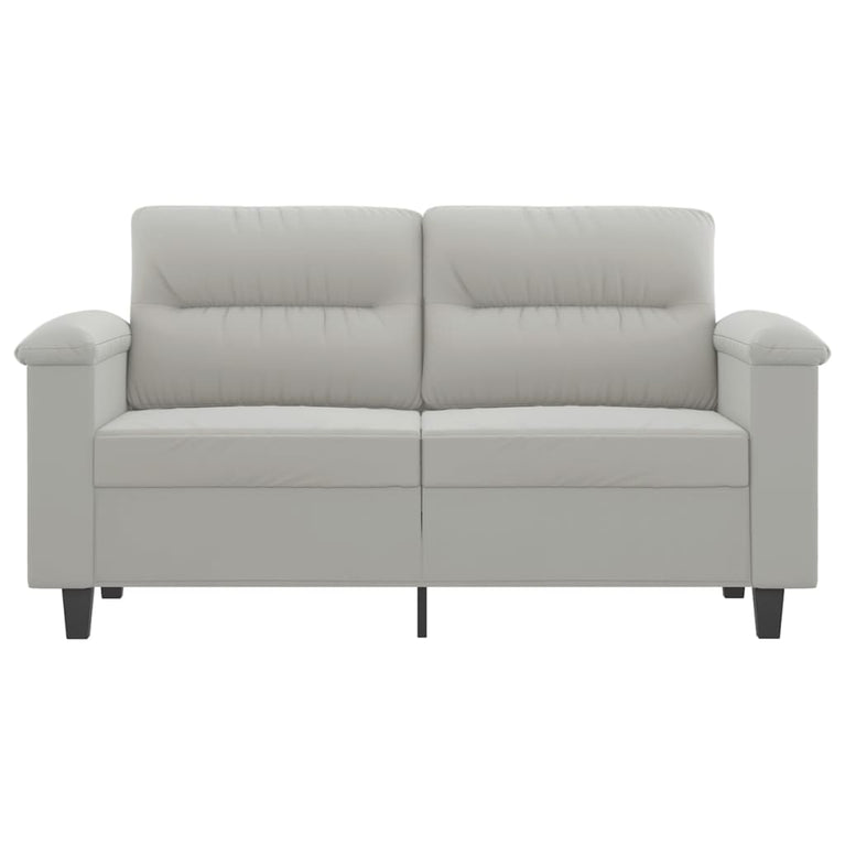 Tweezitsbank 120 cm microvezelstof lichtgrijs