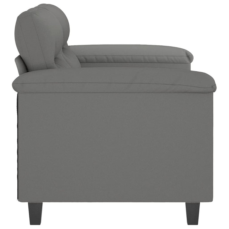 Tweezitsbank 120 cm microvezelstof donkergrijs