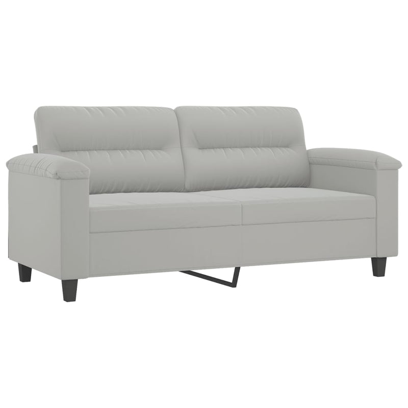Tweezitsbank 140 cm microvezelstof lichtgrijs