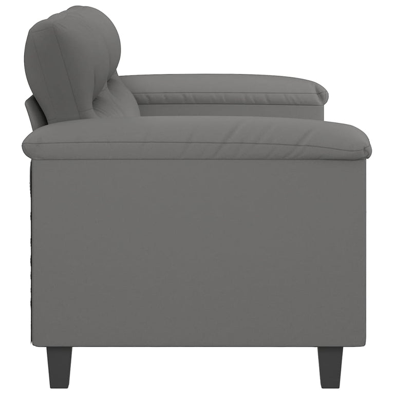 Tweezitsbank 140 cm microvezelstof donkergrijs